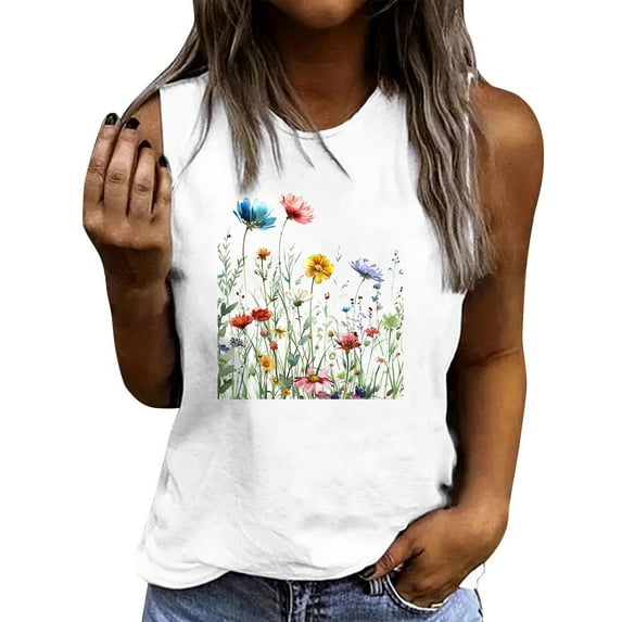 5 Days Get It Fast VOESLSOO Plus Size Sexy Summer Tops For Curvy Women Tank Tops For Women Pack Tunic Tops For Women For Leggings Womens Tops Dressy Casual Spring 2025 Women Blouses Under $7