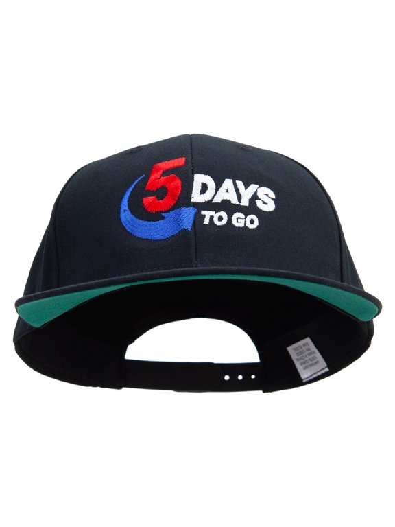 5 Days to Go Embroidered Brushed Cotton Twill High Profile Extra Size Cap - Black XL-3XL