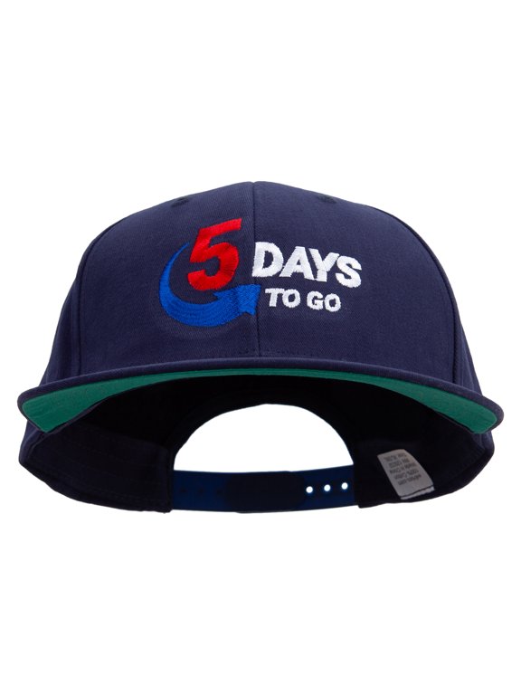 5 Days to Go Embroidered Brushed Cotton Twill High Profile Extra Size Cap - Navy XL-3XL