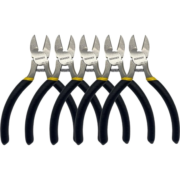 5" Diagonal Cutters,5 Pack Wire Cutters,DIY Cutting Pliers,Spring Loaded Side Cutters, Wire Snips for Jewelry Making and Wire Cutting
