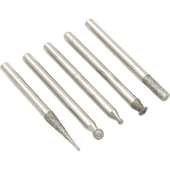 5 Diamond Coated Burs Jewelers Lapidary Rotary Tools
