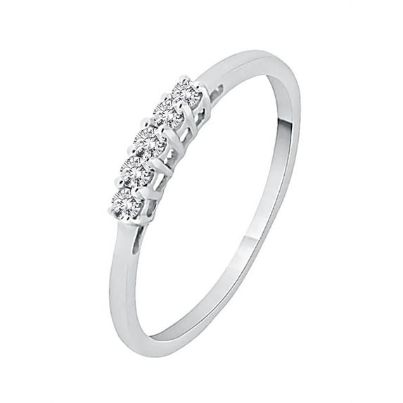 5 Diamond Engagement Ring in 14K White Gold (1/8 cttw, G-H, I2-I3)