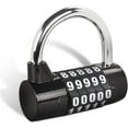 thumbnail image 1 of 5 Digit Combination Lock,Gym Padlock,Replaceable Combination Lock,Suitable for School Lockers,Tool Boxes,Fences,Black(1 Pack), 1 of 5