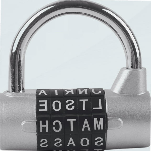 5 Digit Combination Lock, Padlock 5 Letter Word Lock, Outdoor Waterproof Padlock for School Locker, Gym, Fence, Toolbox, Cabinet Storage(Silver)
