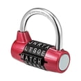 thumbnail image 1 of 5-Digit Combination Padlock, 2-1/2-inch Resettable Alphabet Code Lock Red, 1 of 3