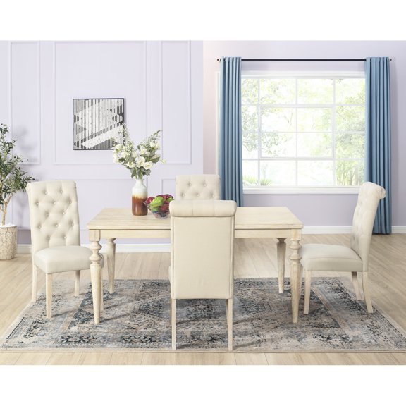5 Dining Appealing: Rectangular Table And 4 Chair Arrangements - With Contentments