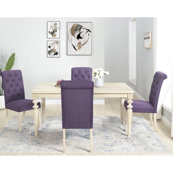 5 Dining : Rectangular Table With Fashion-forward Turned Legs And 4 Terrific Chairs, Brown Finish : For