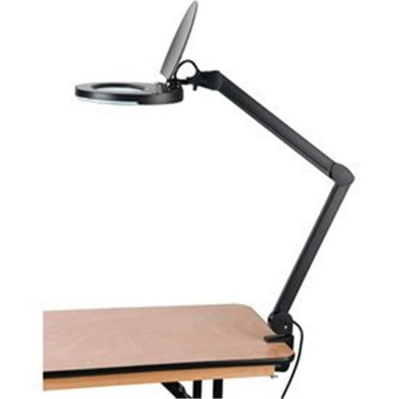 5 Diopter LED Magnifying Lamp with Covered Metal Arm, Black