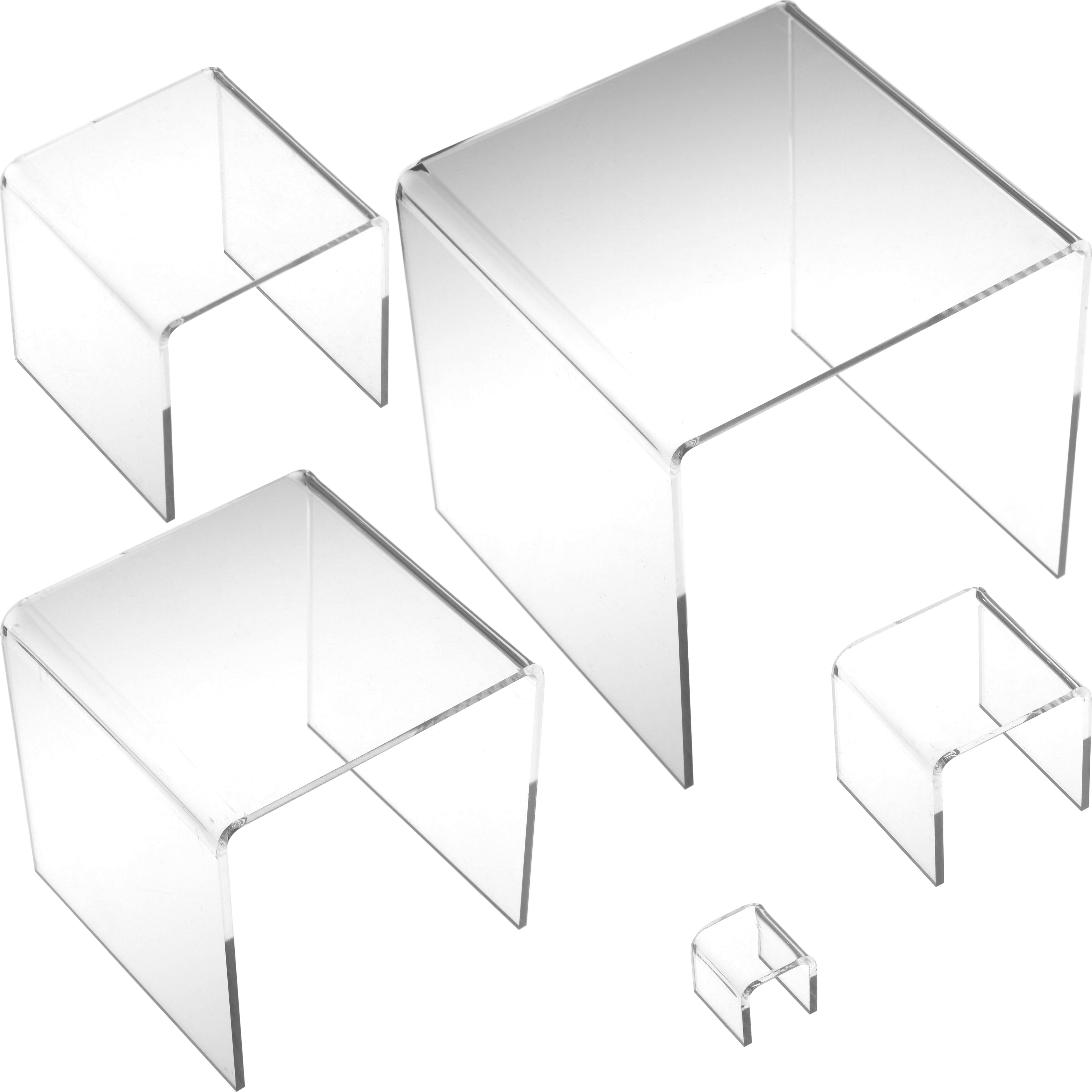 5 Display Risers Clear Acrylic Jewelry Showcase Stands - Walmart.com
