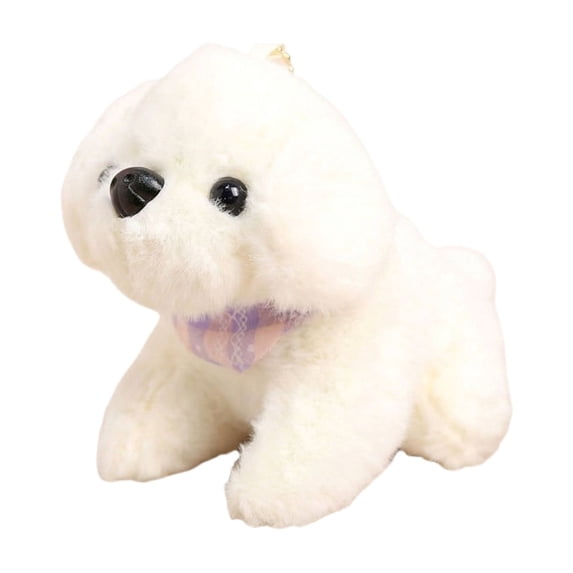 5'' Dog Plush Stuffed Animals Keychain, Stuffed Dog Plush Toys Pendant for Bag Car, Great Plushie Gift for Boys Girls Home Recor (White)