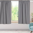 thumbnail image 1 of Under 5 Dollars! 1 Pack Solid Color Rod Pocket Blackout Curtain, Thermal Insulated Short Small Curtain, Light Blocking Privacy Window Treatment for Kitchen Bedroom Bathroom Living Room, 1 of 8