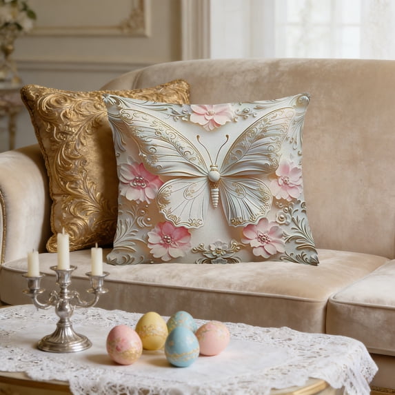 Under 5 Dollars! YZEGDCH Easter Bunny Throw Pillow Covers 18"x18" Spring Cushion Case Decoration for Bedroom Sofa Holiday Festivals Home Decor Easter Gift