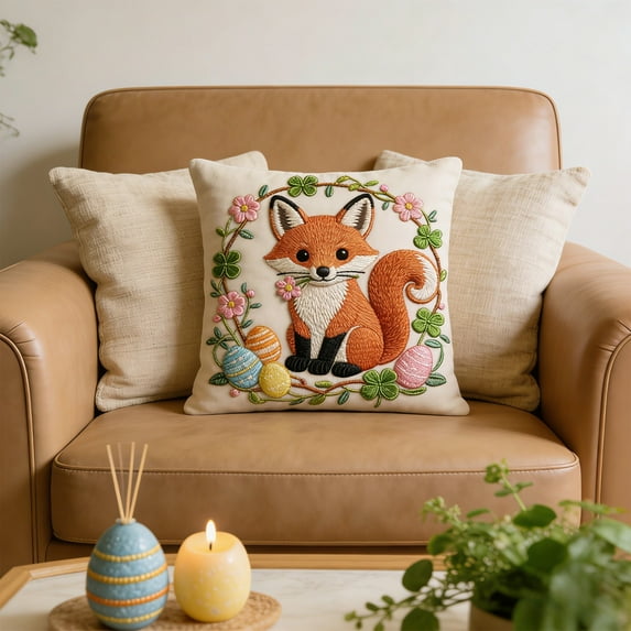 Under 5 Dollars! YZEGDCH Easter Rabbit Throw Pillow Covers 18"x18" Soft Plush Faux Fur Easter Home Decorations for Sofa, Indoor, Outdoor, Spring Decor for Home