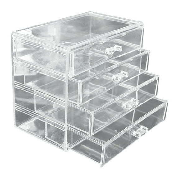 5 Drawer Acrylic Makeup Organizer for Cosmetics Jewelry and Beauty Supplies Clear Storage Solution for Girls' Room and College Dorms