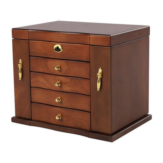 5 Drawer Antique Vintage Armoire Jewelry Box Storage Chest Stand Storage Wood