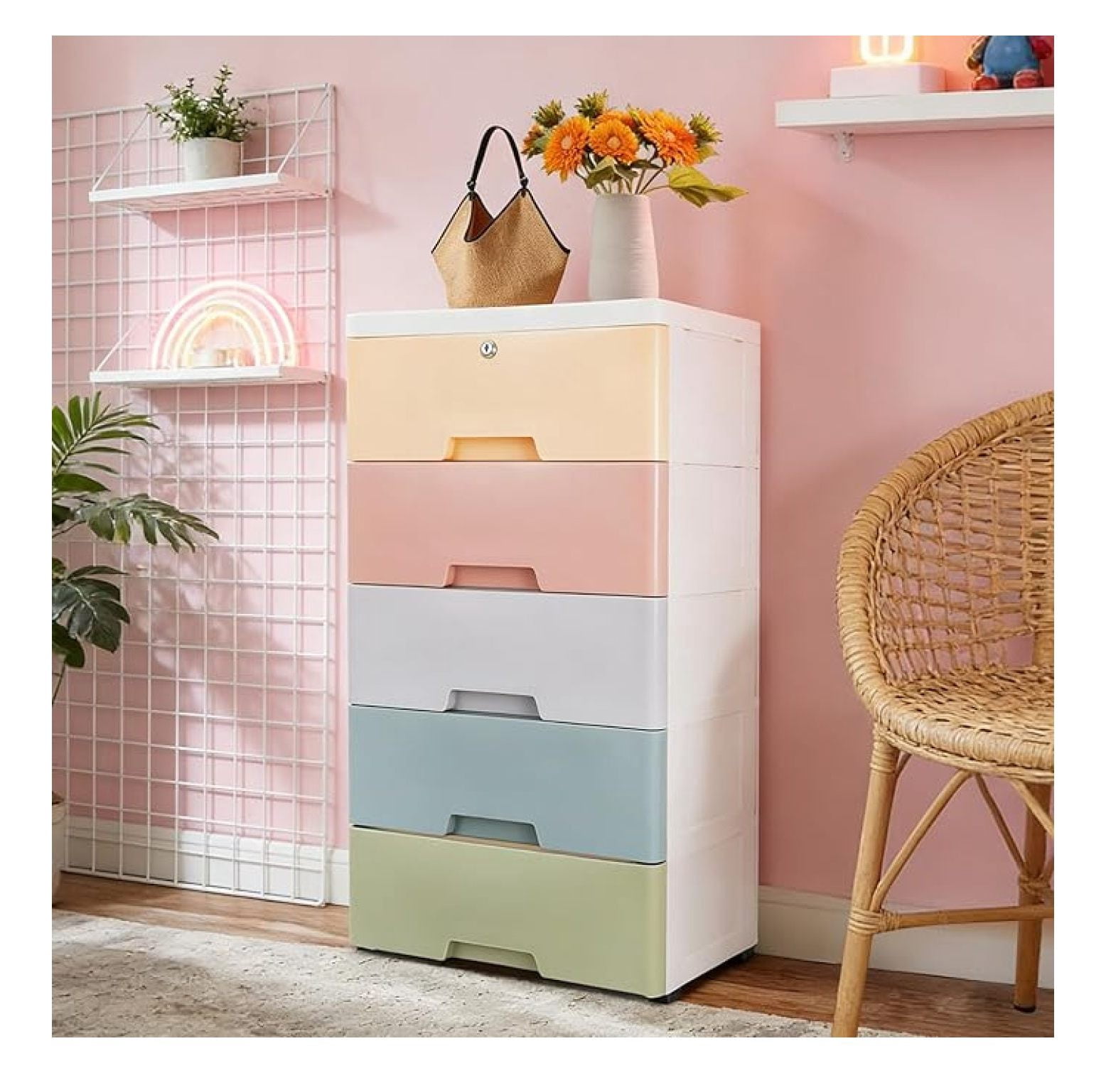 5-Drawer Cabinet - Heavy-Duty PP Injection Molding Organizer - Walmart.com