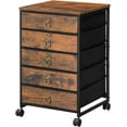 thumbnail image 1 of 5-Drawer Chest, File Cabinet, Office Cabinet with Drawers, Rolling Printer Stand, Filing Cabinet for Living Room, Home Office, Nonwovens Drawer, Easy Assembly, Rustic Brown, 1 of 18
