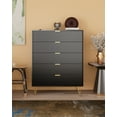 thumbnail image 1 of 5-Drawer Chest in MDF Wood with Gold Metal Legs, 1 of 6