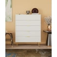 thumbnail image 1 of 5-Drawer Chest in MDF Wood with Gold Metal Legs, 1 of 6