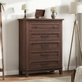 thumbnail image 1 of 5-Drawer Dresser for Bedroom, 41.3" Tall Wood Chest of Drawers, Freestanding Storage Closet Organizer with Large Vertical Drawers for Clothes, Bedroom, Living Room, Dorm, 1 of 7
