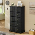 thumbnail image 1 of 5 Drawer Dresser for Bedroom, Modern Chest of Drawers with Curved Drawer Design, Wooden Tall Dresser Storage Cabinet Bedroom Furniture for Living Room, Hallway, Closet, Black Gray, 1 of 5