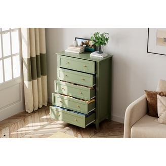 green dress jewelry ideas Richmond Ridged 5 Drawer Dresser, Matte Sage Green main image 0