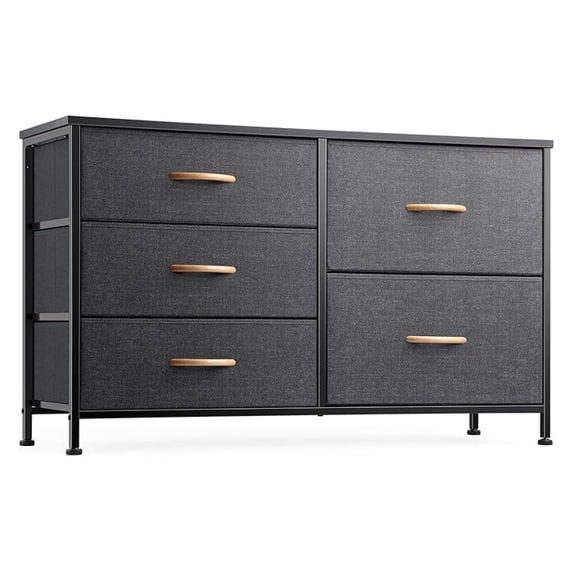5 Drawer Dresser for Bedroom, Wide Chest Storage Organizer, TV Stand ...