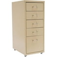 thumbnail image 1 of 5 Drawer File Cabinet, Mobile Classification Storage Cabinet Filing Cabinets for Home Office, Metal Vertical File Storage Cabinet with Casters (Beige), 1 of 9