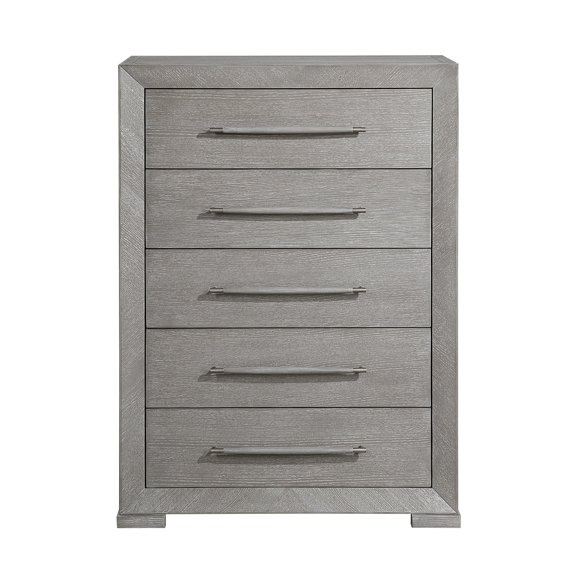 5-Drawer Gray Wooden Storage Chest with Smooth Glides