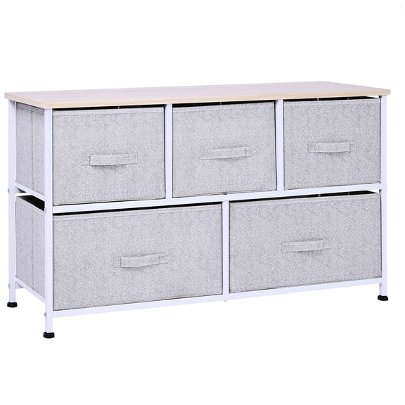 5 Drawer Horizontal Dresser For Bedroom & Storage Essentials Cube Home Office