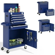 5 Drawer Mechanic Tool Chest with Wheels Heavy Duty Rolling Tool Box Cabinet Keyed Locking System Toolbox Organizer for Workshop Darkblue