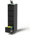 thumbnail image 1 of 5 Drawer Mobile File Cabinet, Under Desk File Cabinet,Metal Filing Cabinets with Lock for Home Office Organizer Letter/Legal/A4,Require Assembly (Black), 1 of 6
