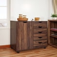 thumbnail image 1 of Naomi Home Amy 5-Drawer Office File Storage Cabinet with Shelves, Brown Oak, 1 Unit, 1 of 1