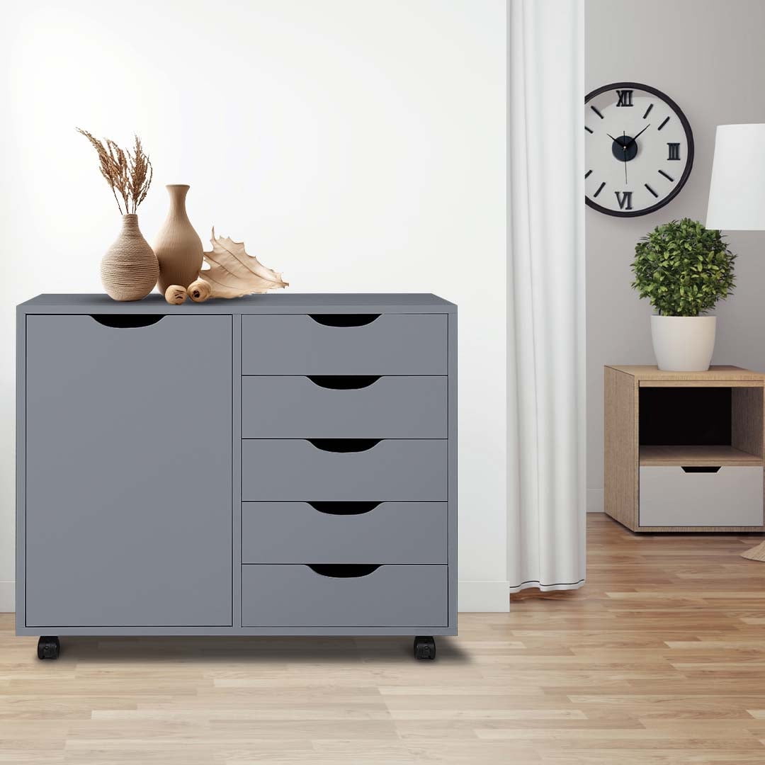 Naomi Home Wooden 5-Drawer Office File Storage Cabinet with