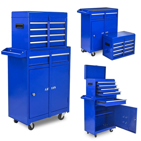 5-Drawer Rolling Tool Cabinet,Tool Chest on Wheels with Keyed Locking System and Drawer Liners,Tool Chest with Link Buckle for Warehouse and Garage