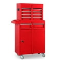 thumbnail image 1 of 5-Drawer Rolling Tool Chest, High Capacity, Adjustable Shelf, Lockable Drawers, Detachable 2 in 1 Mechanic Tool Box Storage Cabinet with Wheels for Garage Workshop Warehouse Repair Shop, Red, 1 of 8