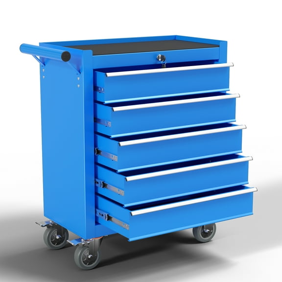 Odaof, 52.8 lbs, 24.4" Steel 5-Drawer Rolling Tool Chest Blue