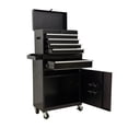 thumbnail image 1 of 5 Drawer Rolling Tool Chest,Metal Tool Storage Cabinet with Detachable Top,Sliding Drawers,Lockable Wheels and Lock-System,Tool Cart Organizer for Garage Workshop,Black, 1 of 4