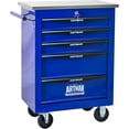 thumbnail image 1 of 5-Drawer Rolling Tool Chest with Stainless Steel Countertop,Tool Chest with Secure Locking System,Mobile Storage Tool Cabinet with 360°Wheels and Padded Feet,for Home,Garage (Blue), 1 of 18