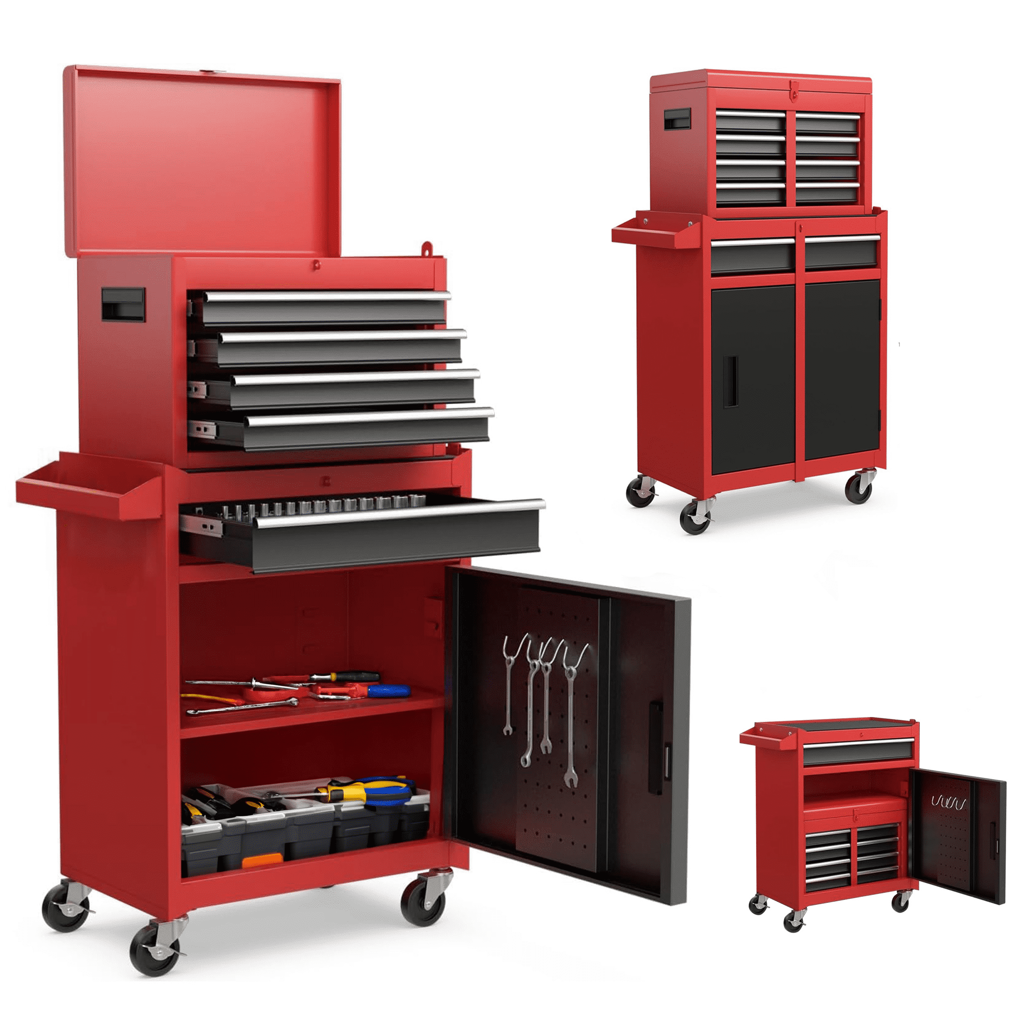 5-Drawer Tool Chest,Tool Cabinet on Wheels with Keyed Locking System ...