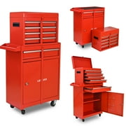 Tool Chest, 5-Drawer Rolling Tool Storage Cabinet with Detachable Top Tool Box, Universal Lockable Wheels