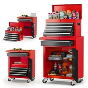5-Drawer Tool Chest,Tool Cabinet on Wheels with Keyed Locking System and Drawer Liners,Tool Chest with Link Buckle for Warehouse and Garage