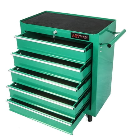 5-Drawer Rolling Tool Chest on Wheels, 24-inch Tool Storage Cabinet with Locking System for Garage Workshop Warehouse Repair Shop, Green