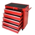 thumbnail image 1 of 5-Drawer Rolling Tool Chest on Wheels, 24-inch Tool Storage Cabinet with Locking System for Garage Workshop Warehouse Repair Shop, Red, 1 of 7