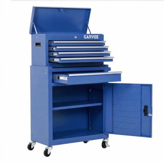 5-Drawer Rolling Tool Chest with Lock &Wheels 2-in-1 Large Toolbox