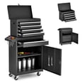 thumbnail image 1 of 5-Drawer Rolling Tool Storage Cabinet with Detachable Top Tool Box, Liner, Universal Lockable Wheels, Adjustable Shelf, Locking Mechanism, Metal Tool Cart, 1 of 5