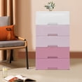 thumbnail image 1 of 5-Drawer Storage Cabinet, Modern Gradient Pink Design, Sturdy PP Material, Space-Saving, Ideal for Clothes, Towels, and Toys, 1 of 8