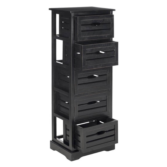 5-Drawer Storage Unit in Black Finish