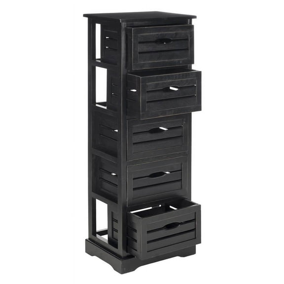 5-Drawer Storage Unit in Black Finish