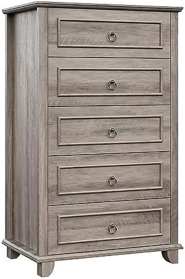 5 Drawer Tall Dresser Modern Farmhouse Chest of Drawers Wood Dressers Organizer Accent Cabinet ...